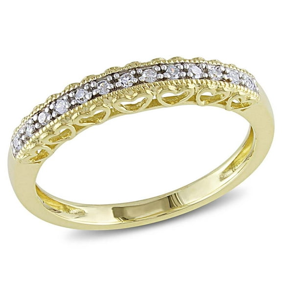 AMOUR Diamond Heart Anniversary Band In 10K Yellow Gold