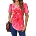 thumbnail image 3 of Fantaslook Blouses for Women Dressy Casual V Neck Pleated Tunic Tops Summer Short Sleeve Boho Shirts, 3 of 7