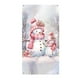 thumbnail image 1 of 90 x 200 cm Marco de puerta navideño con muñeco de nieve rosa Fondo navideño Marco de puerta Fondo de cortina para fiesta navideña Tela para decoración de porches para fiestas, 1 of 5