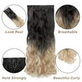thumbnail image 2 of MY-LADY 8PCS Synthetic Clip in Hair Extensions Double Weft Full Head HairPiece Long Wavy Curly Natural Black Brown Blonde, 2 of 8