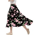 thumbnail image 2 of Nmnitkp Skirts for Women Casual Floral Prints Women's Pleated Skirt Chiffon Elastic Waist A-Line Midi Length Skirt Fashionable Trends Maxi Skirt, 2 of 7
