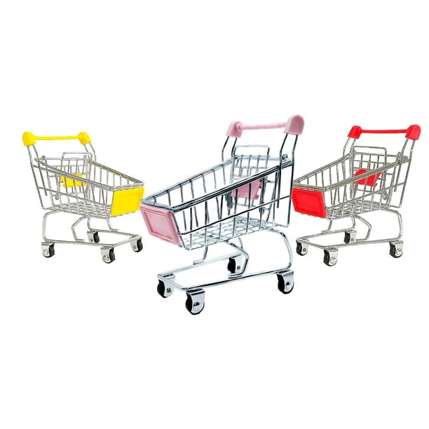 Juguete Decorativo Mini Carrito De Compras Supermercado rosa claro Chico