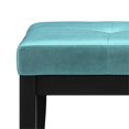 thumbnail image 3 of Lacey 43" Wide Contemporary Rectangle Tufted Ottoman Bench in Aqua Velvet Fabric, 3 of 8
