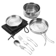 thumbnail image 4 of 7x Kit de cocina para acampar, utensilios de acero inoxidable para acampar, ollas de picnic, juego de utensilios de cocina para senderismo, 4 of 8