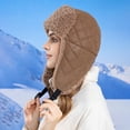 thumbnail image 4 of Diufon Women's Plush Warm Hat Ladies Winter Windproof Thickened Hats Fleece Lined Outdoor Ski Cap, 4 of 5