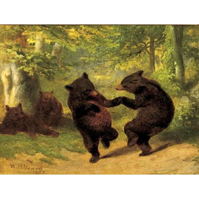 Dancing Bears（ウィリアム ホルブルック ベアード）熊 ポスター Dancing Bears by William Holbrook Beard Canvas Wall Art