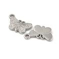 thumbnail image 2 of 304 Stainless Steel Charms Butterfly Charm Stainless Steel color 10.5x15.5x1.5mm Hole: 1.6mm, 2 of 3
