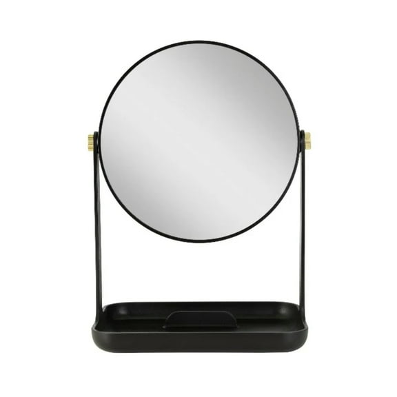 5X and 1X Magnification Makeup Mirror with Accessory Tray and Phone Holder