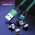 thumbnail image 4 of Cable de carga magnético USB de 3 piezas - Cable trenzado de nailon duradero - Carga teléfonos Android, Samsung o iProducts rápidamente - Se adapta a todos los Micro USB, tipo C e iProducts Adepaton  222542-6, 4 of 9