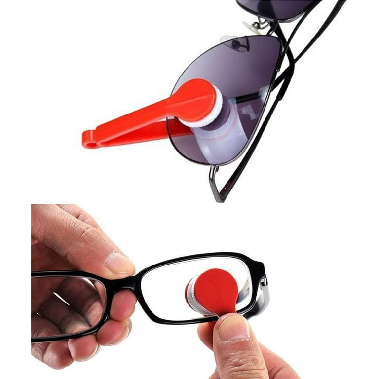 1pc Mini Microfiber Glasses Brush, Soft Brush For Cleaning Glasses Lens,  Multi-Function Carrying Glasses Cleaner Cleaning Clip Cleaning Tool