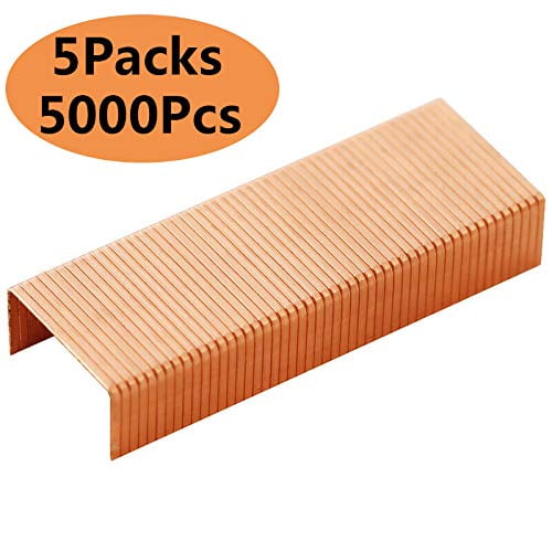 Standard Staples,5000PCS 24/6 Staples Universal Rosegold Quility 12mm