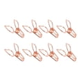 thumbnail image 4 of 100Pcs Pinces à Liant Pêche Évidé Style Mignon Robuste Métal Multi But Pinces à Liant pour Tissu Document Papier Or Rose, 4 of 14