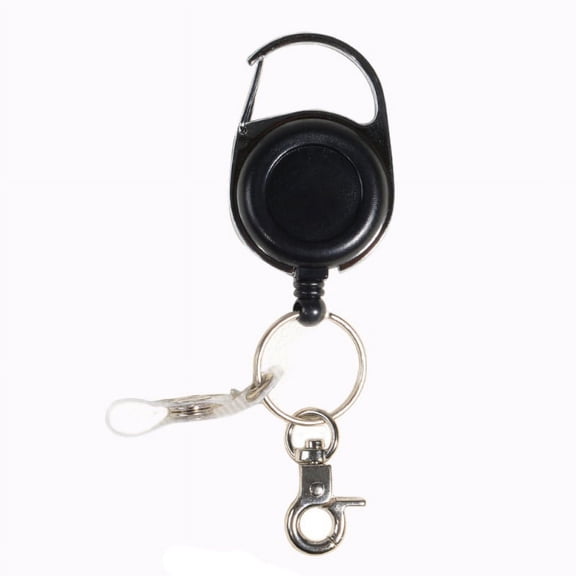 SagaSave 1/2/5/10 Pcs Telescopic Keychain Retractable Badge Holder Carabiner Reel Clip Portable Black