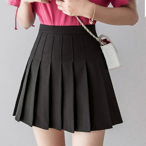 Falda de corte A, falda informal plisada de cintura alta para mujer, falda plisada para niñas, diseño exquisito