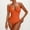 Orange, variant on Generic Women's One Piece Swimsuit Tummy Control Ruched Bathing Suit V Neck Full Coverage Slimming Beach Swimwear