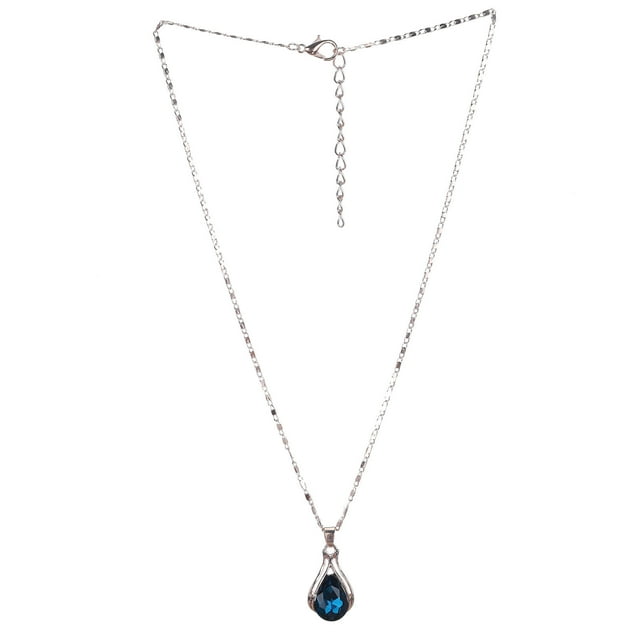 SIfdSeng Ensemble de Boucles d'Oreilles Collier en Forme de Goutte Incrusté de Vert pour Femmes
