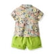 thumbnail image 4 of Ropa Para Bebés, Ropa Para Niños Pequeños, Blusa De Manga Corta A La Moda, Mono Retro Con Flores, Traje De Caballero Verde Odeerbi LM103-11403, 4 of 8