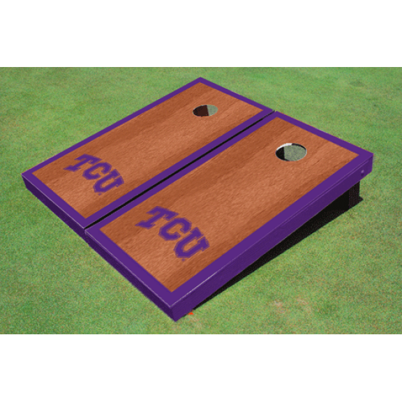 Texas Christian University "TCU" Purple Rosewood Matching Border Cornhole Boards
