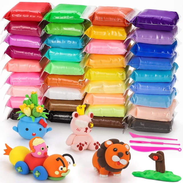 Modeling Clay Kit - 36 Colors Air Dry Ultra Light Clay, Safe & Non-Toxic, Great Gift for Kids(10g)