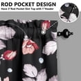 thumbnail image 5 of Pioneer Kitchen Curtains and Valance Set 36 Inch Tier Rose Plant Leaves Flowers Garden 3 Pieces Set Dining Room Small Curtain Drapes Cafe Curtains Valance for Home Decor Rod Pocket, 5 of 6