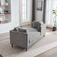 thumbnail image 6 of Updated 77.95'' Wide Modern Double-Sided Upholstered Chaise Lounge Indoor,Chenille Fabric Sleeper Sofa Couch With 4 Throw Pillows, Daybed with Rubberwood Legs For Living Room, Bedroom, Apartment, 6 of 8