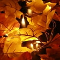 thumbnail image 3 of 10LEDs Battery Powered Artificial Maple Leaves String Light Thanksgiving Decorative Lamp with Battery Box Home Indoor Fairy Lights, 3 of 15