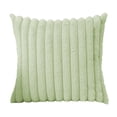 thumbnail image 2 of harmtty Cushion Cover Stripe Design Good Comfort Soft Touch Anti-fouling Decorative Faux Rabbit Fur Plush Throw Pillow Cover for Home,Light Green, 2 of 8