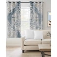 thumbnail image 2 of Vintage White Beige Floral Blackout Curtains 45 Inches Long for Bedroom, Abstract Art Flower Thermal Insulated Room Darkening Black Out Window Curtain Panels Grommet Drapes for Living Room, 2 of 8