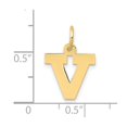 thumbnail image 3 of Diamond2Deal 10K Yellow Gold Block Initial V Charm Pendant for Women (L- 0.71 inch, W- 0.48 inch), 3 of 6
