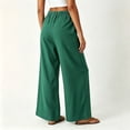thumbnail image 5 of Khunlpohl Cotton Linen Pants for Womens Wide Legs Elastic Waist Palazzo Casual Pant Tied Loose Trendy Trousers with Pockets, 5 of 7