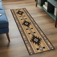 thumbnail image 4 of Brown Southwest Large Area Rugs for Bedroom Living Room, Soft Non Slip Carpet Bedside Rug, Boho Aztec Ethnic Abstract Geometric Rectangular Floor Cover Kitchen Accent Rug 2'x6' for Dining Room/Office, 4 of 9