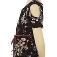 thumbnail image 3 of Big Girls' Dress Cold Shoulder Short Sleeve Floral Print Summer Flower Girl Dress Black 12 (J20KS90), 3 of 3