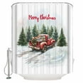 thumbnail image 2 of Red Truck Christmas Shower Curtain, Xmas Tree Snowflake Waterproof Washable Boho Funny Cute Shower Curtains Set for Bathroom Farmhouse Bathtubs Decor with Hook, 36"Wx72"L, 2 of 7
