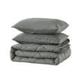 thumbnail image 3 of JML 3 Pieces Dark Gray Queen Comforter Set, Soft Microfiber Bedding Set With 1 Comforter and 2 Pillow Cases Suit for All Seasons, 3 of 7