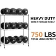 thumbnail image 2 of M MZG 3 Tier Wire Shelf,13.8" D x 29.5" W x 35.5" H,Chrome Shelves Wire Rack for 750 lbs Capacity,Kitchen,Pantry,Closet, 2 of 8