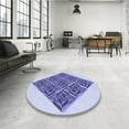 thumbnail image 4 of Ahgly Company Machine Washable Indoor Round Transitional Slate Blue Area Rugs, 5' Round, 4 of 7