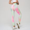 thumbnail image 2 of Bibifish Womens Yoga Pants Pink & Purple Tie-Dye Yoga Pants High Waist Stretchy Waist Soft Fabric Festival & Streetwear Trendy Leggings, 2 of 3