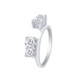 thumbnail image 2 of Round Shape White Cubic Zirconia Four Stone Solitaire Enhancer Guard Ring 14K White Gold Ring Size - 11, 2 of 3