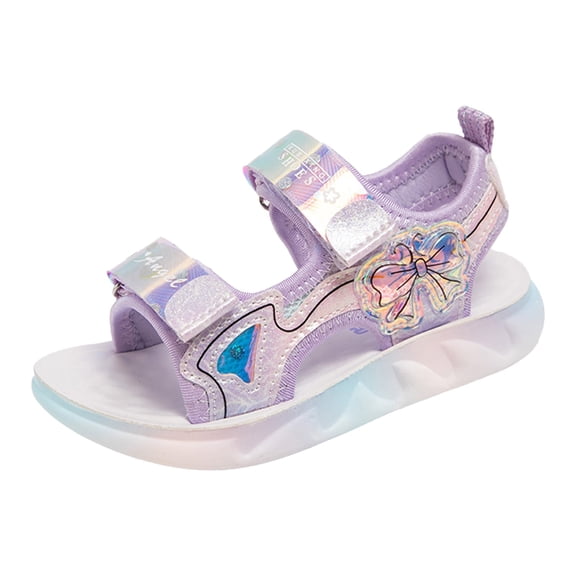 LNMQLPDBS Kids Summer Shoes Comfort Soft Sole Tie-Dye Platform Summer Outdoor Sandals Casual Trendy Beach Sandals Girls Athletic Shoes Girls' Sandals for Outdoor Athletic Purple 11-11.5 Years