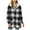 Black, variant on Christmas Women's Plaid Printed Fleece Thick Coats, Button-Down Hooded Sweater with Pockets, Fall Causual Outfits