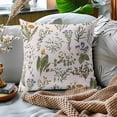 thumbnail image 3 of Spring Summer Floral Pillow Covers 18x18 Inch Set of 2 Sage Green Herbs Yellow Red Blue Flowers Decorative Throw Pillows Botanical Leaf Pillow Cases Farmhouse Home Decor for Sofa Couch Outdoor, 3 of 6