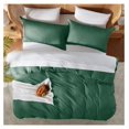 thumbnail image 5 of KriKac Dark Green Duvet Cover King Size - Soft Double Brushed King Duvet Cover Set, 3 Piece, with Button Closure, 1 Duvet Cover 104x90 inches and 2 Pillow Shams, 5 of 9