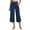 Dark Blue womens sets, variant on Wenini Sweatpants Women Summer Calf-Length Pants Solid Fashion Loose High Waist Yoga Wide Wide Leg Capris Dark Blue xxl