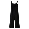thumbnail image 4 of Bigersell Curvy Bootcut Jumpsuits for Women Jumpsuit Solid Color Overalls Loose Sleeveless Casual Rompers Fashion Wide Legged Pants Home Holiday Woman Jumpsuits Ripped Distressed Denim Jumpsuits, 4 of 7