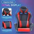 thumbnail image 6 of PayLessHere Racing Style Gaming Chair with Adjustable Pillows and Reclining Backrest for Unisex Gamers(Red), 6 of 7