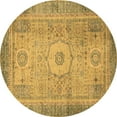 thumbnail image 1 of Ahgly Company Indoor Round Abstract Brown Modern Area Rugs, 7' Round, 1 of 4