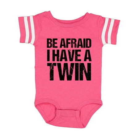

Inktastic Be Afraid I have a Twin Gift Baby Boy or Baby Girl Bodysuit