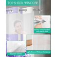 thumbnail image 4 of No Hook Shower Curtain with Snap in Liner, Summer Flowers Eucalyptus Plants Glass Vase Purple Striped Shower Curtains for Bathroom, Washable Shower Curtain Liner Set with Mesh Top Window, 36"x72", 4 of 6