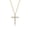 Yellow Gold Plated, variant on 1/4 ct. t.w. Lab Grown Diamond Round & Baguette Cross Necklace Rose Gold Plated, 18"