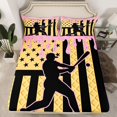 thumbnail image 2 of jejeloiu Watercolor Ice Cream Twin Sheet Sets,Baseball Sport Game Twin Fitted Sheet,Pink Yellow Black Flat Sheet For Boys Girls,Breathable Home Decor,3 Pieces, 2 of 7